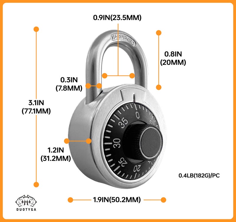 DuoTyga 60 Pack 24 Keyed Alike Combination Padlock, Black, Modern Style, Suitable for Gym & Sports, School, Employee & Toolbox Lockers - Image 3