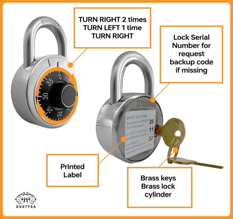 DuoTyga 60 Pack 24 Keyed Alike Combination Padlock, Black, Modern Style, Suitable for Gym & Sports, School, Employee & Toolbox Lockers - Image 4