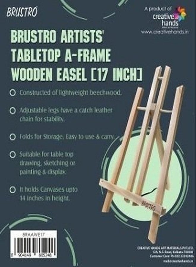 Brustro Artists Small Tabletop A-Frame Wooden Easel | Table Stand Size - 17 Inches, Canvas Holds Upto 11.8 Inches |Adjustable Legs,Suitable for Table Top Drawing,Sketching,Painting - Image 5