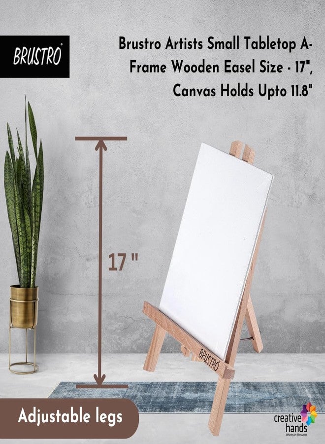 Brustro Artists Small Tabletop A-Frame Wooden Easel | Table Stand Size - 17 Inches, Canvas Holds Upto 11.8 Inches |Adjustable Legs,Suitable for Table Top Drawing,Sketching,Painting - Image 3