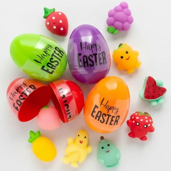 Fun Express Mochi Squishy-Filled Bright Plastic Easter Eggs, 3" Bulk 48 Pieces - Image 4