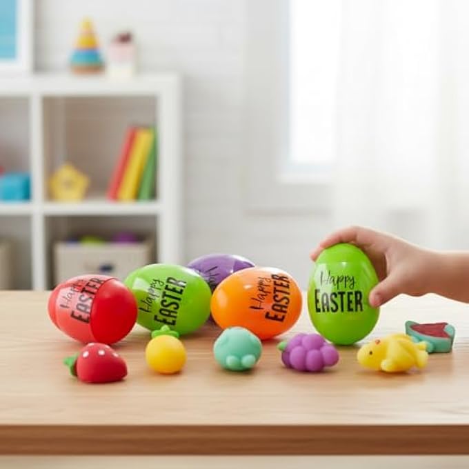 Fun Express Mochi Squishy-Filled Bright Plastic Easter Eggs, 3" Bulk 48 Pieces - Image 5