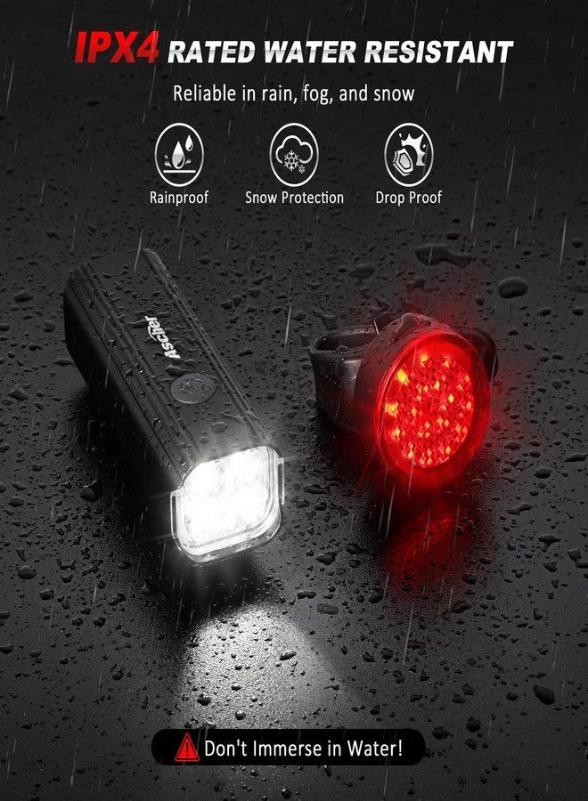 Ascher 1000 Lumens Super Bright Bike Lights for Night Riding, Type-C USB Rechargeable Bike Light Front and Back, 4 Light Modes, Waterproof Bicycle Headlight & Rear Taillight for Road Commuter Cycling - Image 4
