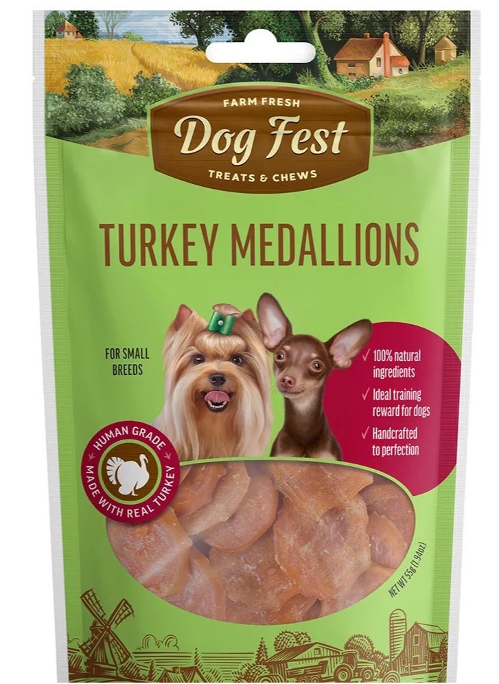 Dog Fest - Dog Fest Turkey Medallions For Small Breeds[Weight - 55g] - Image 1