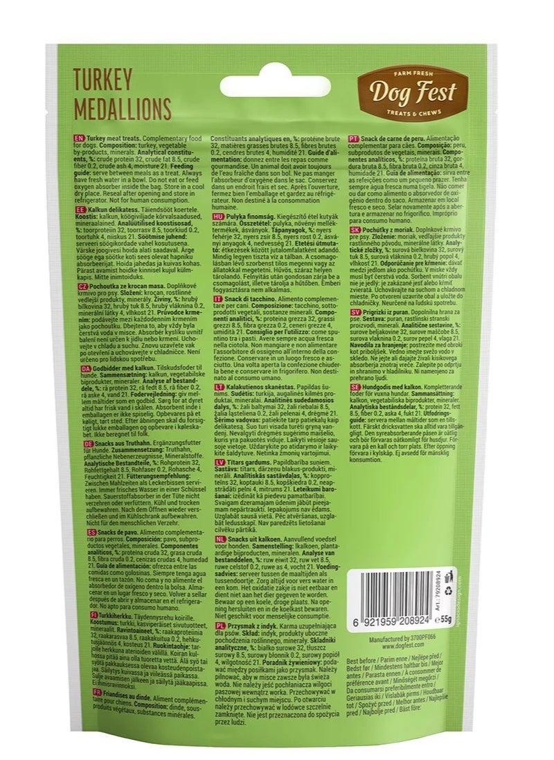 Dog Fest - Dog Fest Turkey Medallions For Small Breeds[Weight - 55g] - Image 1