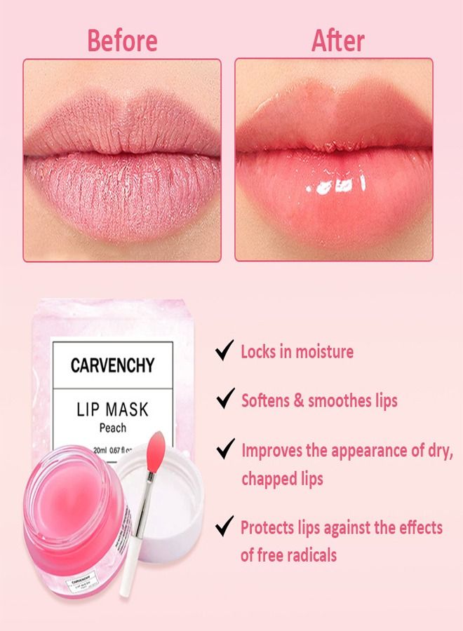 CARVENCHY قناع مرطب للشفاه لإزالة الجلد الميت والعناية بالشفاه بنكهة الخوخ 20 مل  - Image 3