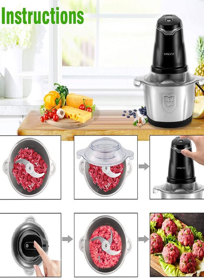 sokany Multi Function Meat Electric Meat Grinder Kitchen Meat Food Crusher and Blender - Image 2