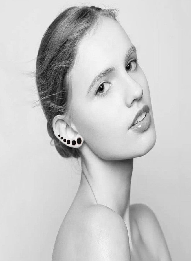 LIEBLICH Black Stud Earrings Men Women Faux Gauges Ear Tunnel Stainless Steel Earrings 6 Pairs 5mm-10mm - Image 4