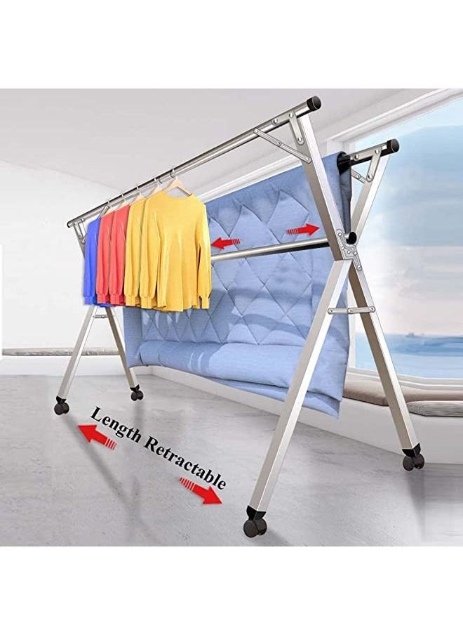 NKX - Adjustable Drying  Laundry Washing Foldable Cloth Dryer With Wheel - Image 1
