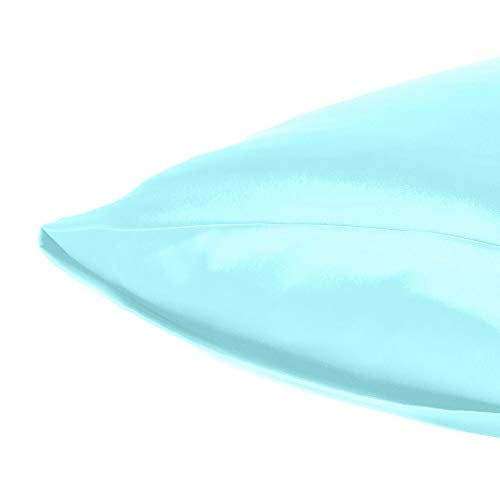 Oussum Satin Pillow case Soft & Comfortable Silk Pillowcase Solid Pillow Cover Single Pcs with Free Scrunchie (Pastel Blue, Regular Size (18"x27") - Image 5