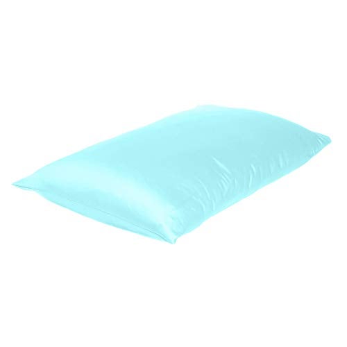 Oussum Satin Pillow case Soft & Comfortable Silk Pillowcase Solid Pillow Cover Single Pcs with Free Scrunchie (Pastel Blue, Regular Size (18"x27") - Image 3