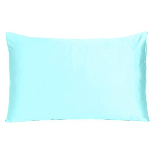 Oussum Satin Pillow case Soft & Comfortable Silk Pillowcase Solid Pillow Cover Single Pcs with Free Scrunchie (Pastel Blue, Regular Size (18"x27") - Image 2