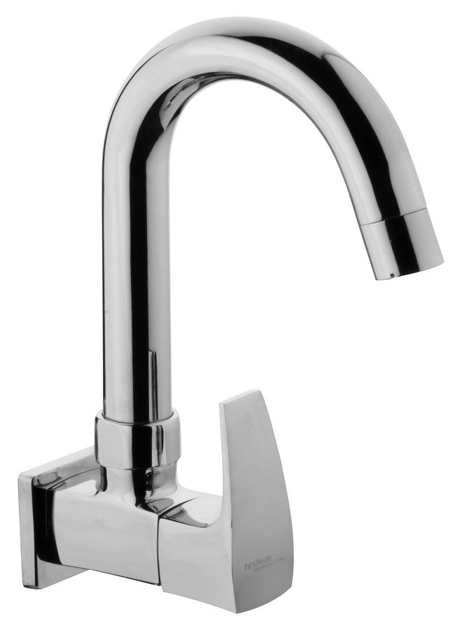 Hindware Italian Collection F520023CP Avior Sink Tap for Kitchen with Swivel Spout (Wall Mounted), Brass with Chrome Finish - Image 1