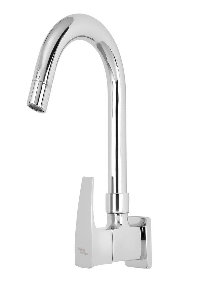 Hindware Italian Collection F520023CP Avior Sink Tap for Kitchen with Swivel Spout (Wall Mounted), Brass with Chrome Finish - Image 2