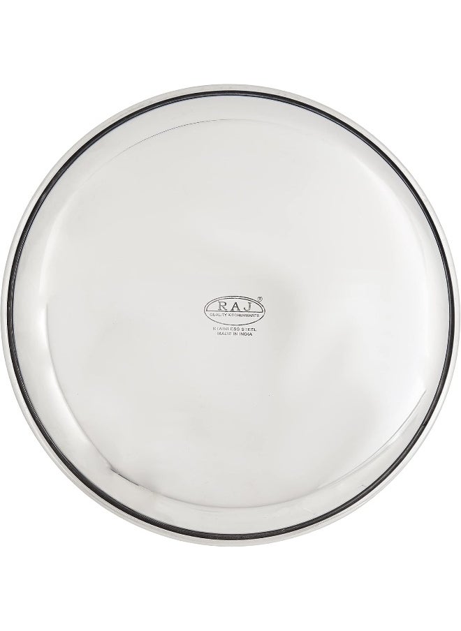 RAJ Raj Steel Thali Plate - 28.5 cm, CP0012 - Dinner Plate , Serving Plate , Mithai Plate, RICE PLATE  - Image 3