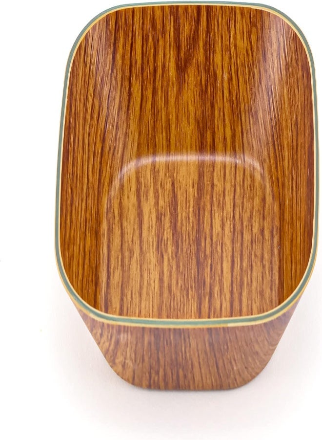 Hometown وعاء إيفلين الخشبي المصنوع من البوليسترين لتقديم الأرز والسلطة والحساء والفواكه والوجبات الخفيفة، أوعية خشبية مصنوعة يدويًا، أدوات مائدة للمطبخ، أدوات مائدة لتناول الطعام، خفيفة الوزن ومتينة، لون بني (M - 14x5 سم) - Image 4