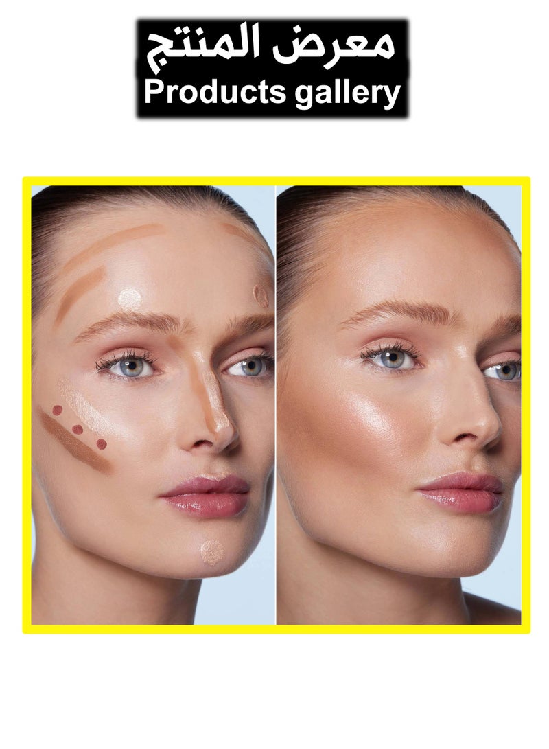 إلف انبوب هالو جلو كونتور للتجميل عصا كونتور سائلة للحصول على مظهر طبيعي تان / عميق - Image 3