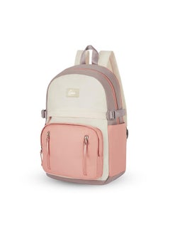 Genie Genie LIT Beige Backpack for Women & Girls with 14" laptop compartment| College bag for Women & Girls| 6 zips with Secret Pocket | Water Resistant Bags | Laptop Backpack for Women  - Image 1