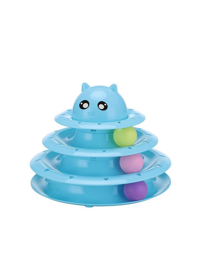 BLOOMING TIME Cats Toy Fun Roller ,3 layer Cat Teaser Ball Toys with 3 Colorful Balls - Image 1