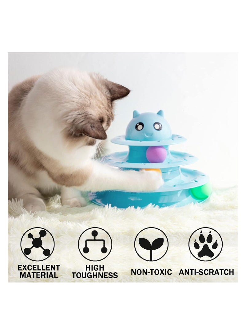 BLOOMING TIME Cats Toy Fun Roller ,3 layer Cat Teaser Ball Toys with 3 Colorful Balls - Image 4