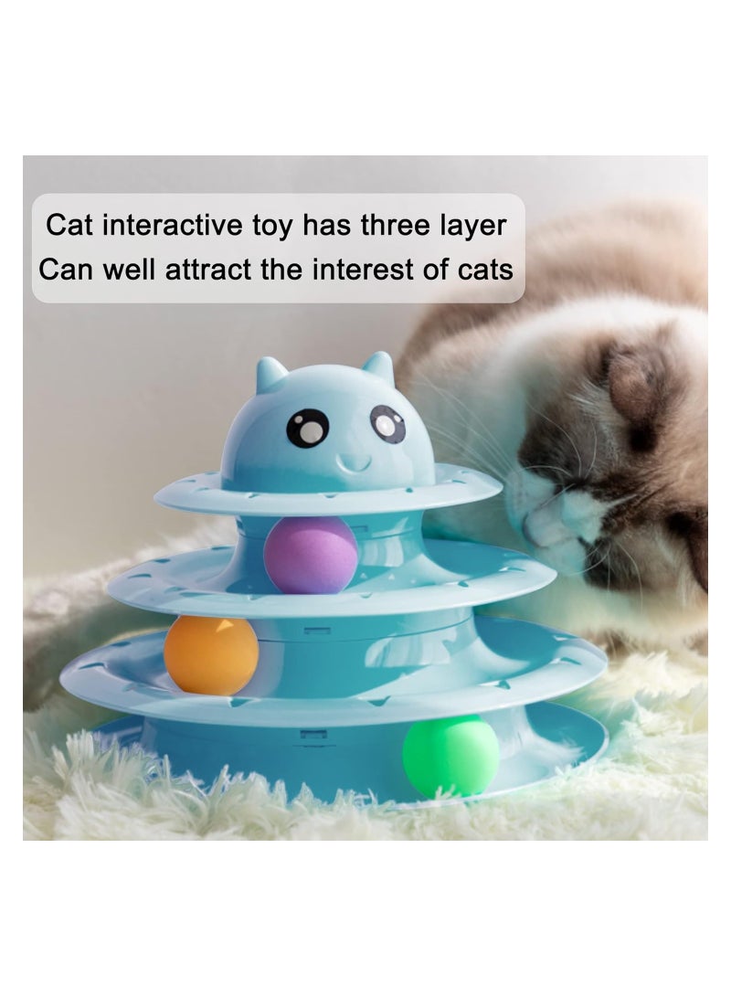 BLOOMING TIME Cats Toy Fun Roller ,3 layer Cat Teaser Ball Toys with 3 Colorful Balls - Image 2