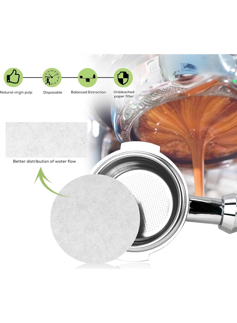 51mm Espresso Filter Paper Puck Screen – 100 Unbleached Coffee Filter Papers for 51mm Portafilter, Improves Extraction & Reduces Residue - Image 2