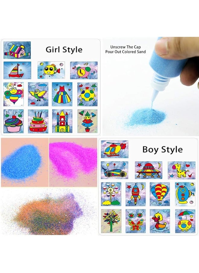 Panxxsen Panxxsen Art Sand 12 PCS, 1.25oz DIY Arts & Crafts Kit, Rainbow Colors for Kids' Arts & Crafts, Terrarium Sand Play, Decorations and Crafty Collection Sand Bottles  - Image 1