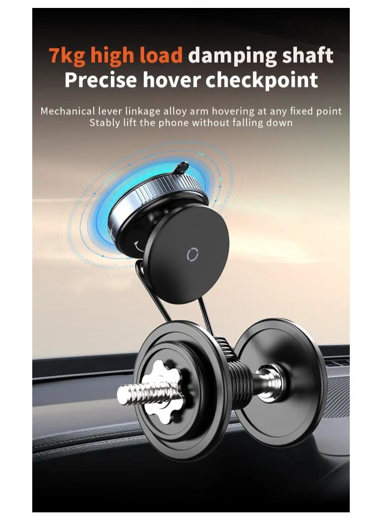 Magnetic Phone Holder; 360 Degree Rotating Magnetic Electric Phone Holder; Hands-Free Car Phone Holder; Double-Sided Phone Holder Compatible with Car Dashboard; Smooth Surface in Black  - Image 3