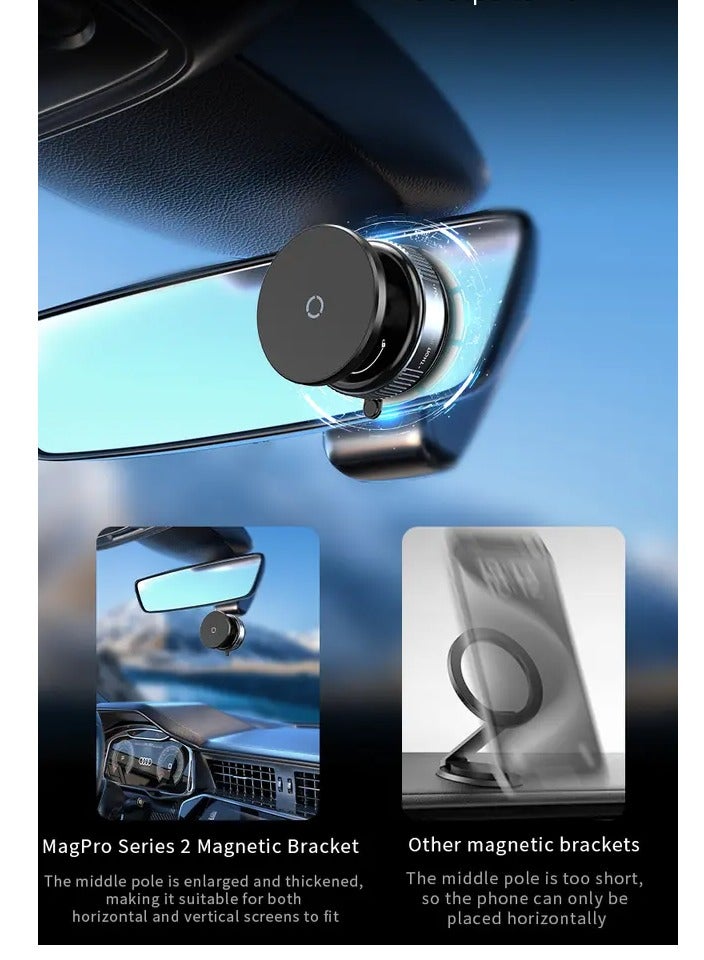 Magnetic Phone Holder; 360 Degree Rotating Magnetic Electric Phone Holder; Hands-Free Car Phone Holder; Double-Sided Phone Holder Compatible with Car Dashboard; Smooth Surface in Black  - Image 4