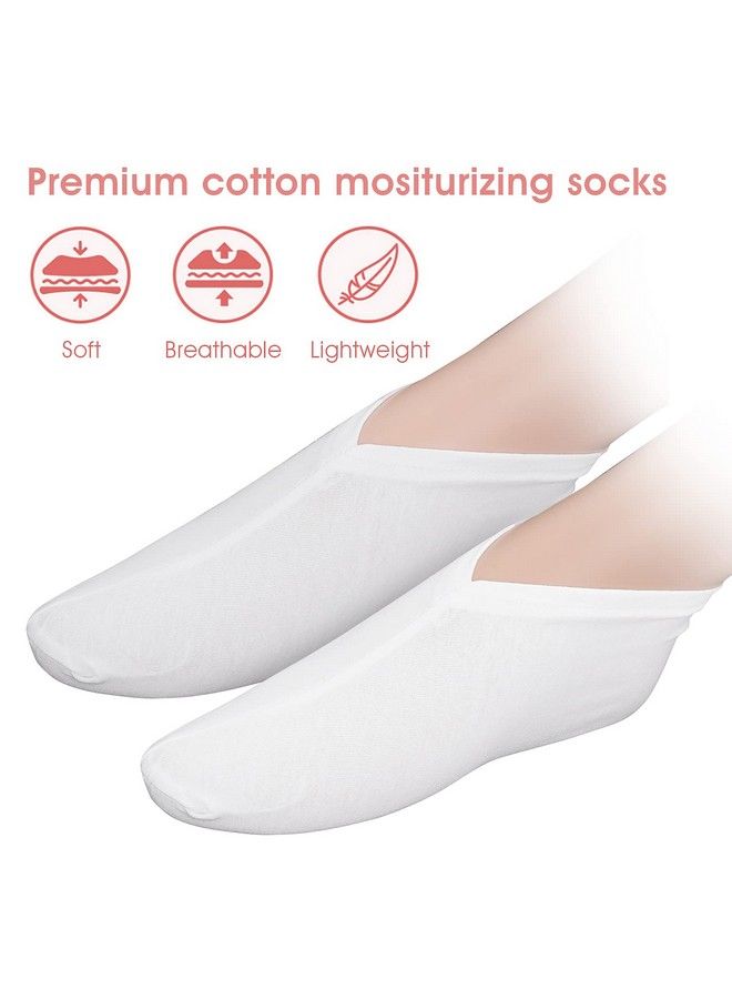 Sibba 2 Pairs Moisturizing Gloves And Socks Touch Screen Moisturizing Gloves For Overnight Bedtime Heal Eczema Sleeping Lotion Hand Spa Treatment Gloves Socks Repair Rough Cracked Dry Chapped Skin  - Image 5