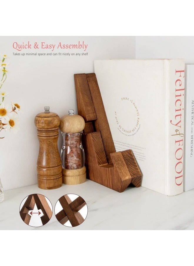 Generic Multifunctional Display Stand - Wooden Picture Frame Stand, Cookbook Stand, Kitchen Counter Decor Wooden Recipe Book Holder,Decorative Table Top Easels for Display,Quran Bible Book Holder, Reading Bookshelf for Magazine Cookbook Display - Brown  - Image 5