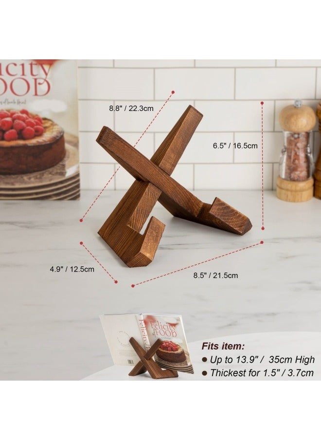 Multifunctional Display Stand - Wooden Picture Frame Stand, Cookbook Stand, Kitchen Counter Decor Wooden Recipe Book Holder,Decorative Table Top Easels for Display,Quran Bible Book Holder, Reading Bookshelf for Magazine Cookbook Display - Brown