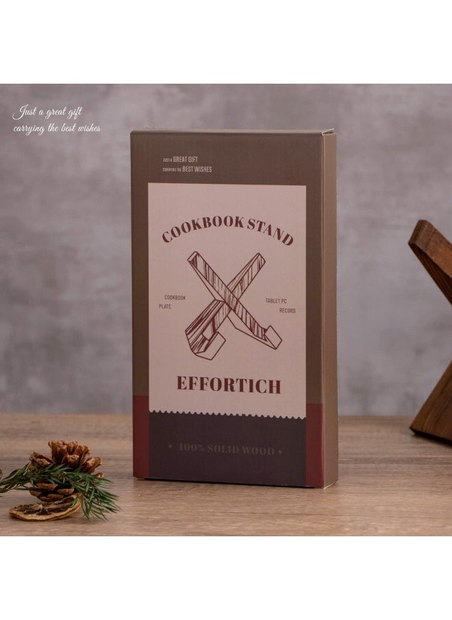 Multifunctional Display Stand - Wooden Picture Frame Stand, Cookbook Stand, Kitchen Counter Decor Wooden Recipe Book Holder,Decorative Table Top Easels for Display,Quran Bible Book Holder, Reading Bookshelf for Magazine Cookbook Display - Brown