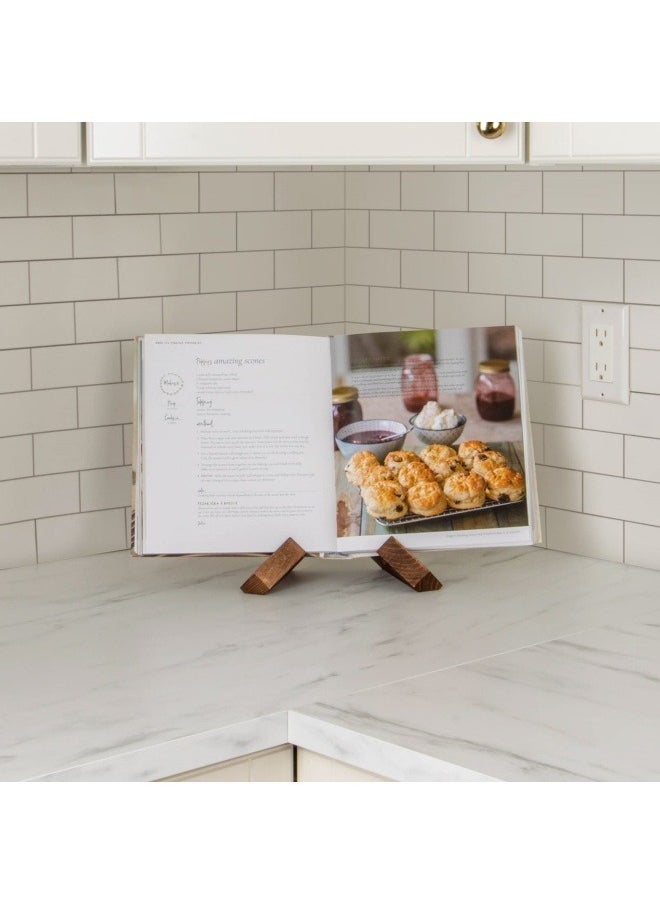 Multifunctional Display Stand - Wooden Picture Frame Stand, Cookbook Stand, Kitchen Counter Decor Wooden Recipe Book Holder,Decorative Table Top Easels for Display,Quran Bible Book Holder, Reading Bookshelf for Magazine Cookbook Display - Brown