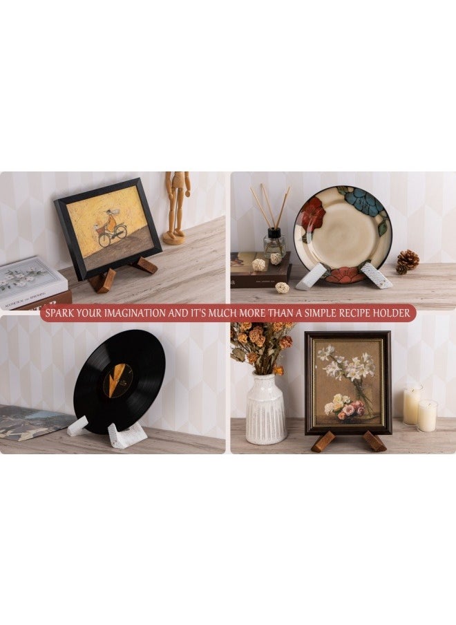 Multifunctional Display Stand - Wooden Picture Frame Stand, Cookbook Stand, Kitchen Counter Decor Wooden Recipe Book Holder,Decorative Table Top Easels for Display,Quran Bible Book Holder, Reading Bookshelf for Magazine Cookbook Display - Brown