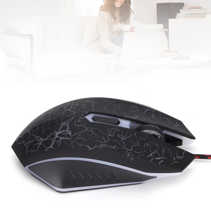 Wired Gaming Mouse USB Port Ergonomic 3200 DPI Adjustable RGB Optical Computer AccessoriesBlack - Image 1