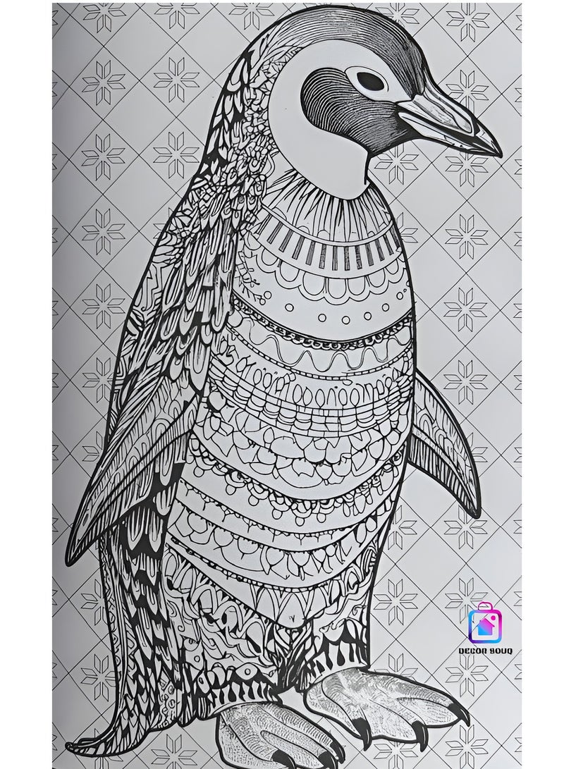 DECOR SOUQ 130-Page Animal Colouring Book for Adults and Children – Stress Relief and Mindfulness Through Intricate Animal Designs – Relaxing Creative Activity for Beginners and Experienced Colourists – Features Giraffes, Rhinos and Exotic Wildlife featuring 130 Pages of Fun Colouring– Premium Paper for Easy Colouring with Pencils or Markers – Perfect Gift for Art and Animal Lovers – Fun and Therapeutic Colouring Book for Relaxation and Focus – Ideal for Stress-Free Entertainment at Home, School, Travel or On-the-Go – Wildlife Animal Theme Safari Colouring Books for Kids, Teens & Adults  - Image 5