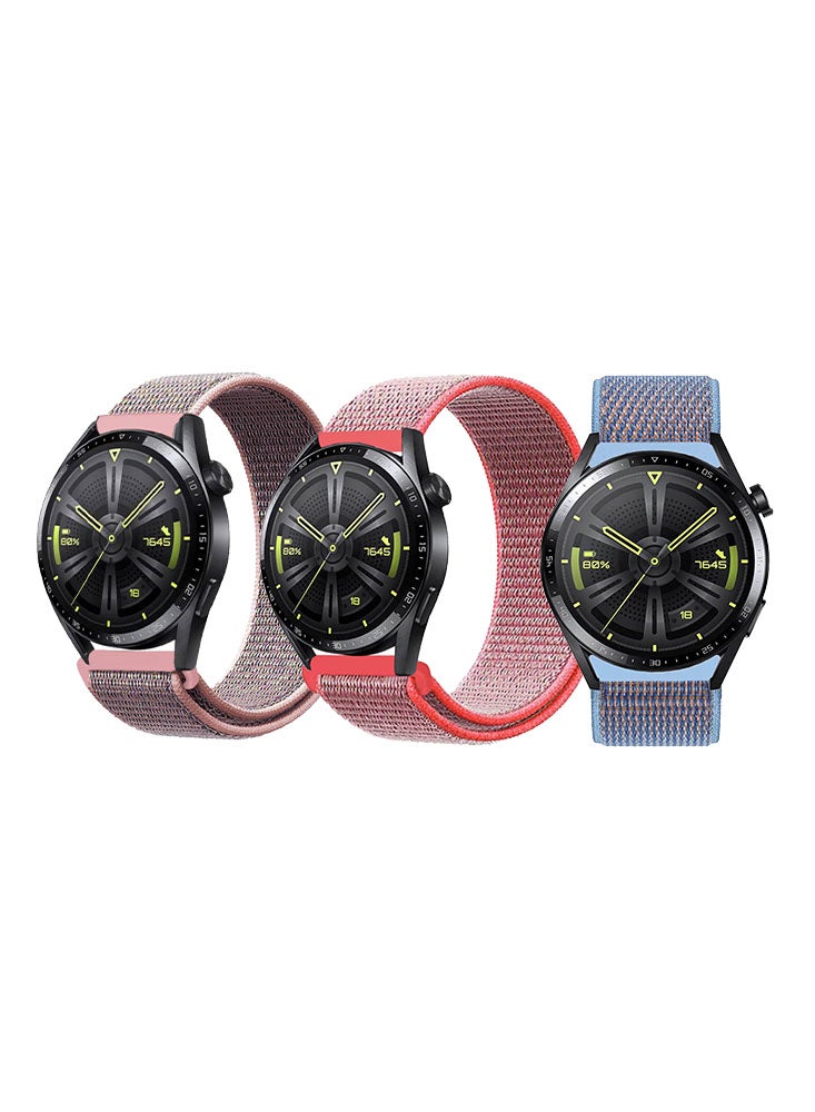 Perfii 3pcs Watchband Bundle Compatible with all Samsung, Huawei, Amazfit, Fitbit and Honor with 22mm band size - Image 1