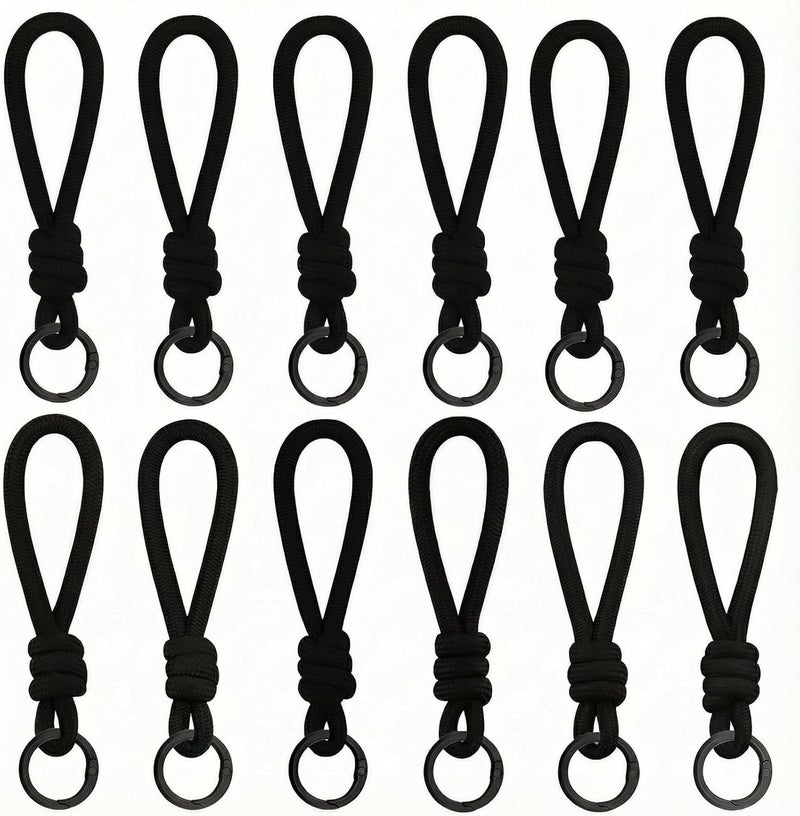 Cmidy Paracord Keychain Wristlet Bag Charm 12pcs Braided Strap Key Ring Rope Keychain Lanyard for Car Keys Phone Plush Toys - Image 1