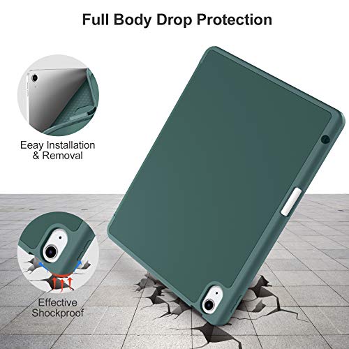 Akkerds Compatible with iPad Air 6th Generation 11 Inch Case M2 2024, for iPad Air 5th/4th Generation Case 2022/2020 10.9 Inch with Pencil Holder[Auto Sleep/Wake], PineGreen - Image 4