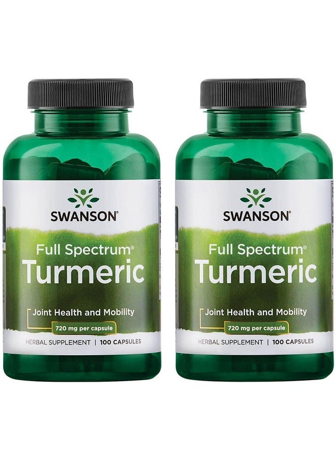 Swanson Premium Swanson Turmeric Curcumin Antioxidant Joint Health Cardiovascular Liver Detox Mood And Memory Support Supplement Curcuma Longa (Rhizome) 1.44 Grams (1440 Mg) 100 Capsules (2 Pack)  - Image 2