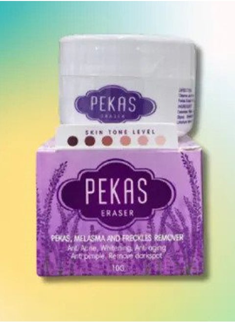 Pekas Eraser Cream, Ultimate Solution for Melasma, Freckles, Dark Spots, and Anti-Aging, Infused with Lemon Juice Extract for a Healthy, Glowing Skin and Effectively Prevents Acne Breakouts, 10g.