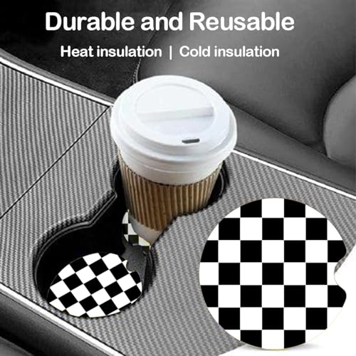 lethooly Ceramic Car Coasters – Absorbent Car Cup Holder Coaster Set for Women, Cute Aesthetic Car Accessories for Girls, 2 Pack (Pale Green) - Image 3