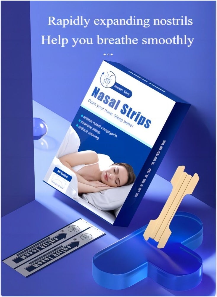 Generic Anti-snoring nasal patch start kit (30 pieces) - Increase oxygen intake, reduce snoring, and improve sleep quality - Anti-sweat, skin-safe nose patch - No medications or chemicals, (large size)  - Image 2