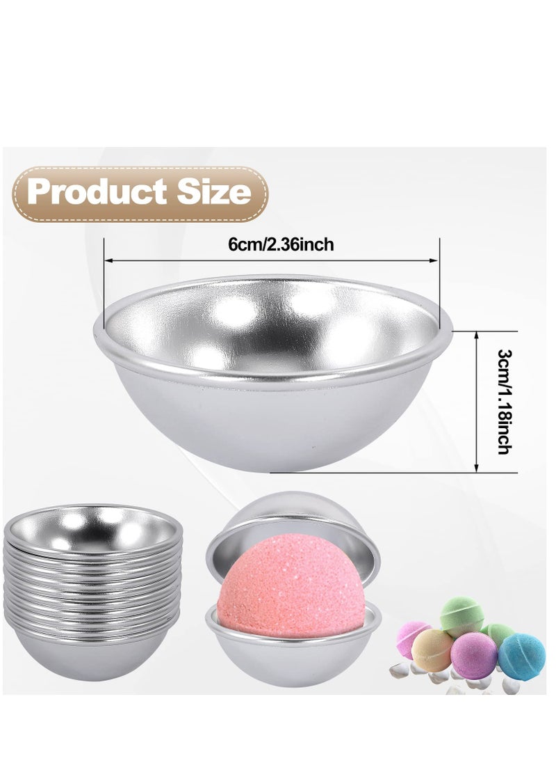 Excefore - 12 Pieces Bath Bomb Mold,6 Set Metal Bath Bomb Molds, Aluminum Alloy Semicircle Mold Tool for Crafting Your Own Fizzles Handmade SPA,Bath Bombs Press for DIY Making Supplies, 5.6*2.6cm - Image 1