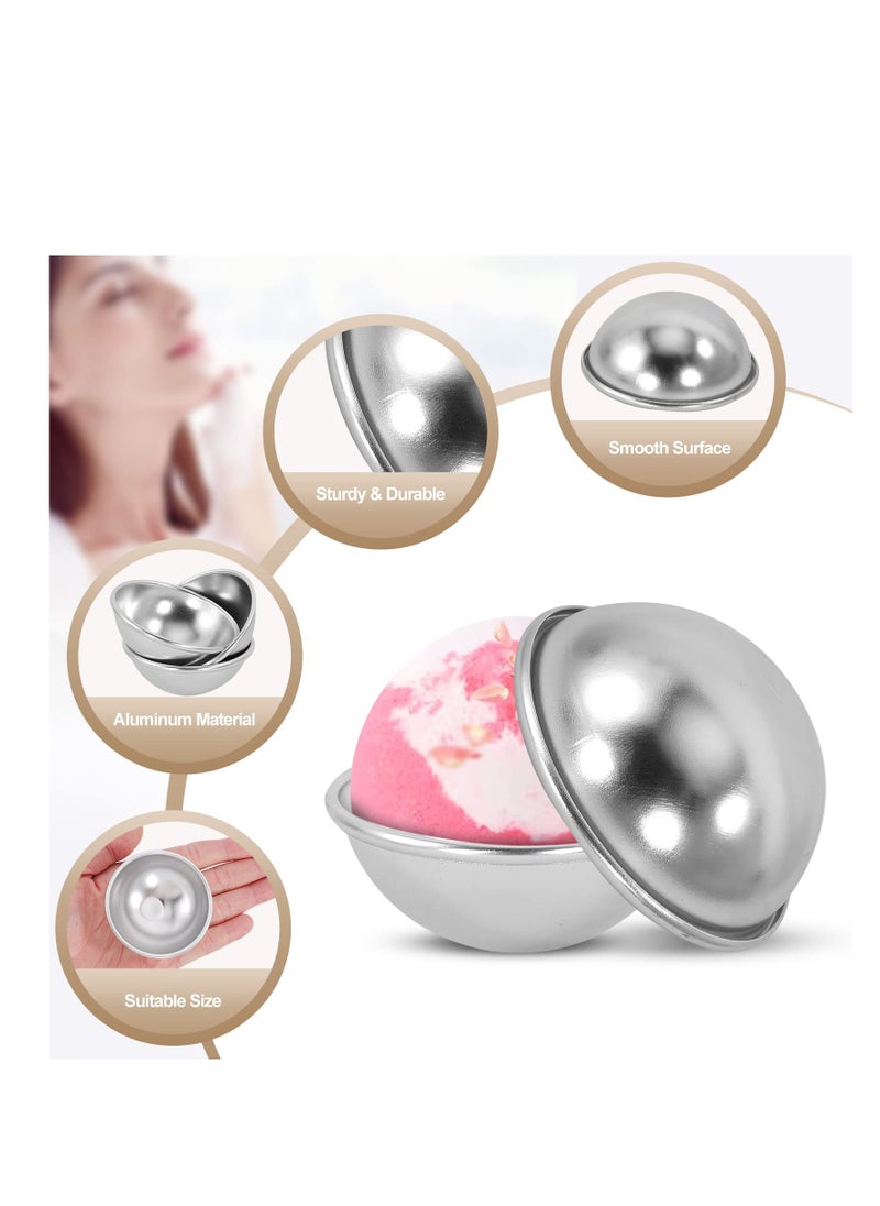 Excefore - 12 Pieces Bath Bomb Mold,6 Set Metal Bath Bomb Molds, Aluminum Alloy Semicircle Mold Tool for Crafting Your Own Fizzles Handmade SPA,Bath Bombs Press for DIY Making Supplies, 5.6*2.6cm - Image 1
