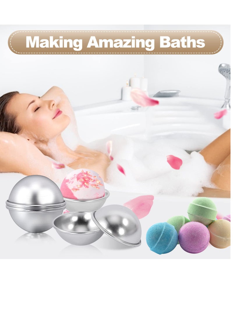 Excefore - 12 Pieces Bath Bomb Mold,6 Set Metal Bath Bomb Molds, Aluminum Alloy Semicircle Mold Tool for Crafting Your Own Fizzles Handmade SPA,Bath Bombs Press for DIY Making Supplies, 5.6*2.6cm - Image 1