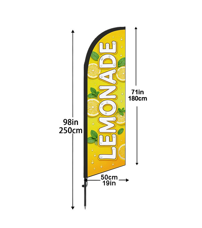 Lemonade Themed 6.5 Ft Advertising Banner Flag Double Sided Sunproof Wind Resistant Durable Flag Only - Image 2
