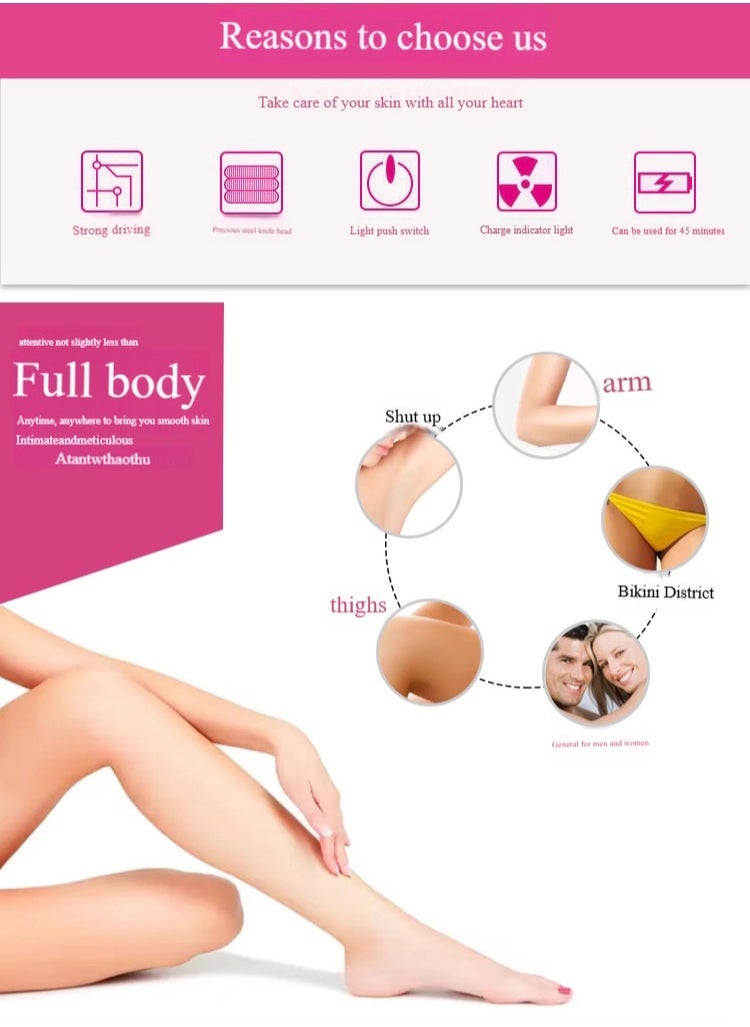 Keda USB Rechargeable Epilator Shaver Callus Remover Clipper KD-189A Pink/White - Image 2