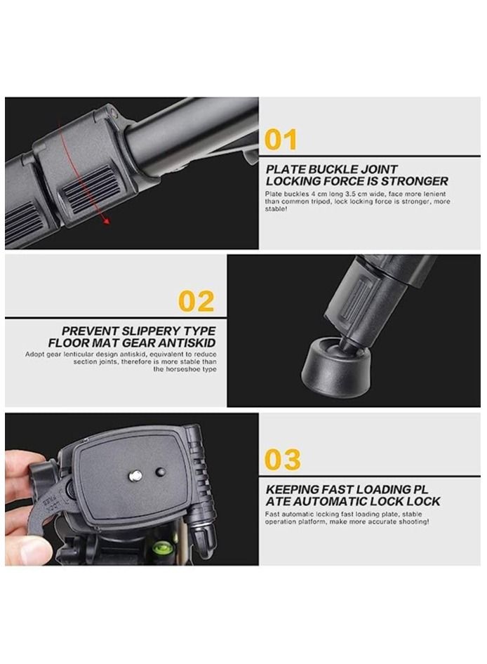 Jmary Professional Aluminium Tripod Monopod for All Mobiles And DSLR Cameras (Black) - Image 2